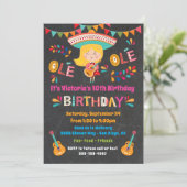 Mariachi Girl Mexcian Fiesta Birthday Party Invitation (Standing Front)