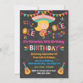 Mariachi Girl Mexcian Fiesta Birthday Party Invitation (Front)