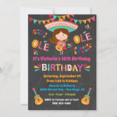 Mariachi Girl Mexcian Fiesta Birthday Party Invitation (Front)