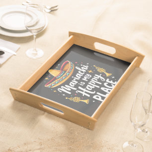 Mariachi is my Happy Place Mexico Music Saxophone Serving Tray