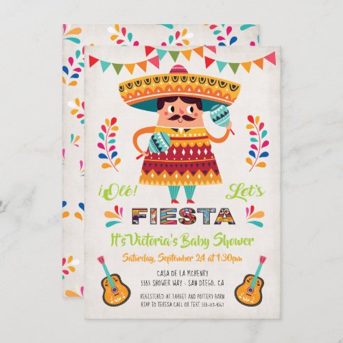 Mariachi Mexcian Fiesta Baby Shower invitation