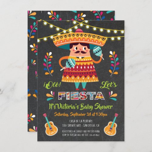 Mariachi Mexcian Fiesta Baby Shower invitation