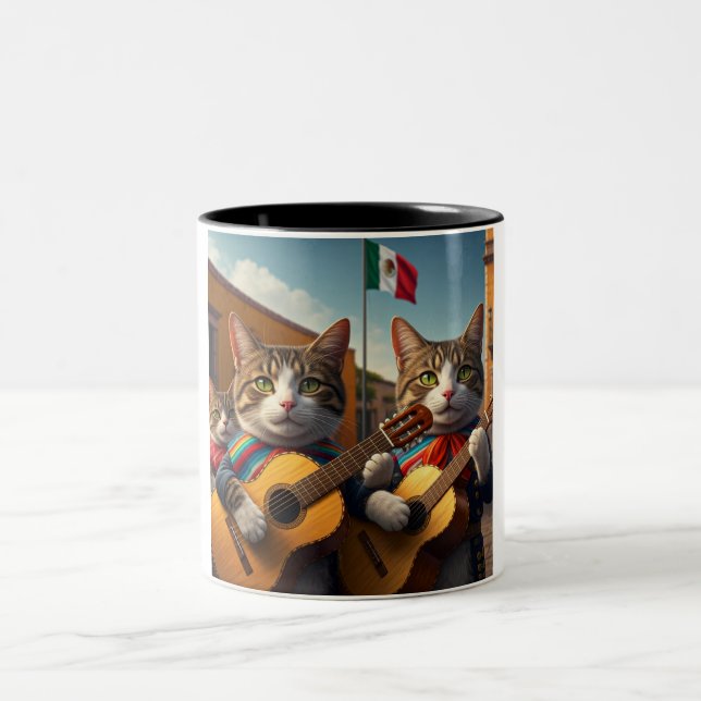 Mariachi Mexicats: A Two-Tone Ceramic Mug (Center)