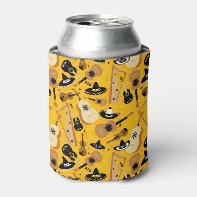 Mariachi Music Colorful Can Cooler (Can Front)