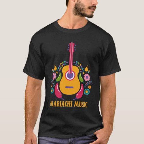 Mariachi Music Vihuela Mexico Band T_Shirt