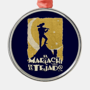 Mariachi on the Roof Metal Ornament