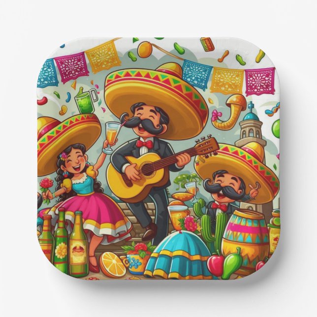 Mariachi  paper plates (Front)
