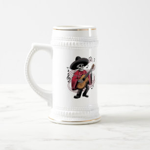 Mariachi Skeleton Groove 03 Beer Stein