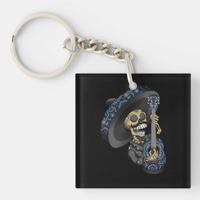 mariachi skull mexican keychain (Front)