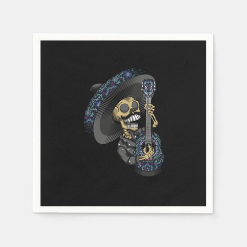 mariachi skull mexican napkins