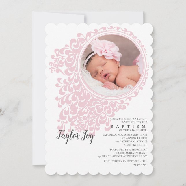 Mariah Baptism Photo Invitation (Front)