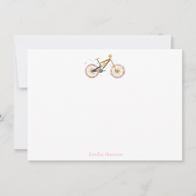 Mariah Bike Personalized Note Card (Front)