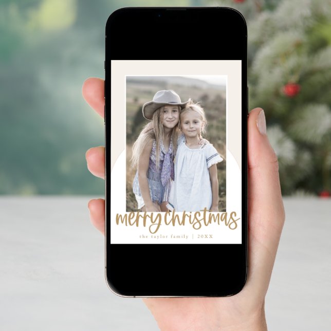 MARIAH Gold Arch Fun Family Photo Christmas Holiday Card (Front Digital)