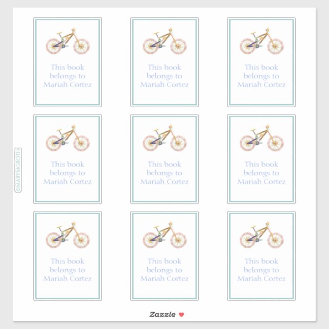 Mariah Mountain Bike Bookplate Sticker (Sheet)