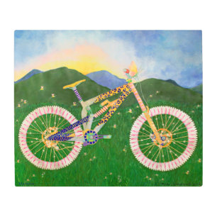 Mariah, mountain bike metal print