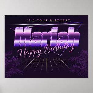 Mariah Name First Name pura retro poster Birthday