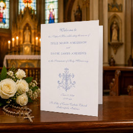 Marian Blue Cross Catholic Wedding Program