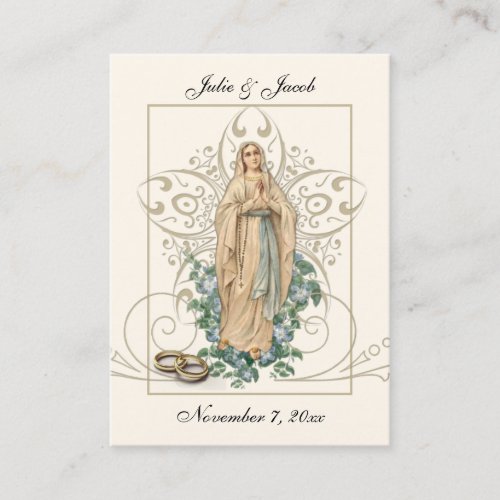 Marian Catholic Wedding Favor Holy Card