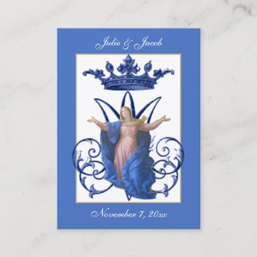 Marian Catholic Wedding Favor Holy Card