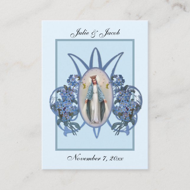 Marian Catholic Wedding Favor Holy Card (Front)