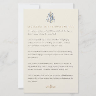 Marian Catholic Wedding Guest Attire Card