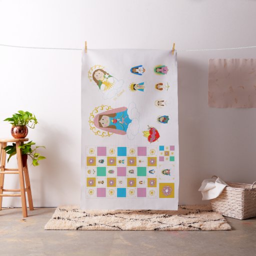 Marian Cute Saint Baby Quilt Squares and Dolls Fabric