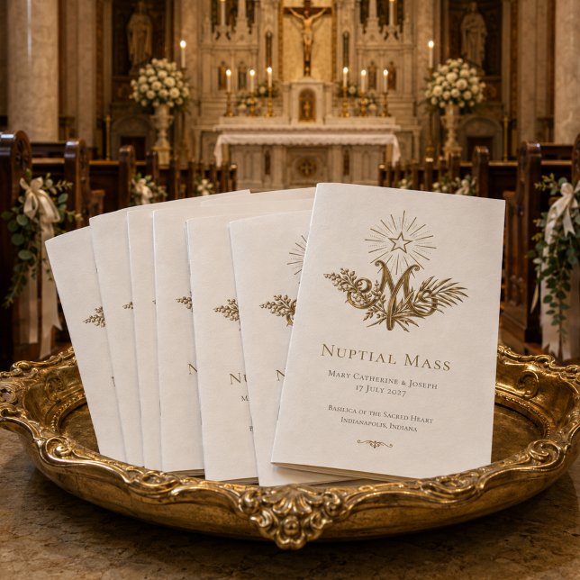 Marian Monogram Catholic Nuptial Mass Program (Creator Uploaded)