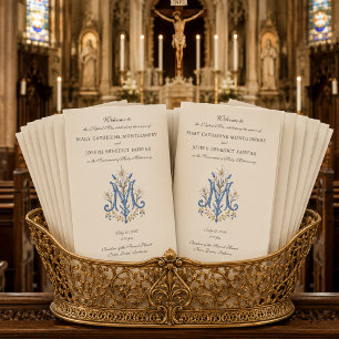 Marian Monogram Latin Mass Wedding Program 