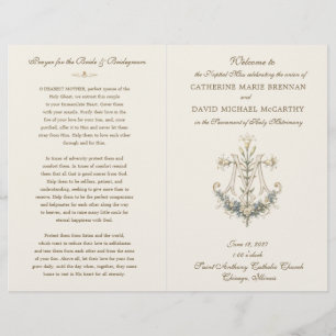 Marian Monogram Traditional Latin Wedding program