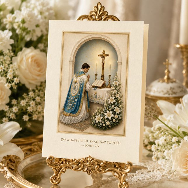Marian Priest Ordination Anniversary Catholic  Card (Creator Uploaded)
