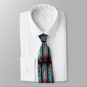 Marian stained glass men's tie
