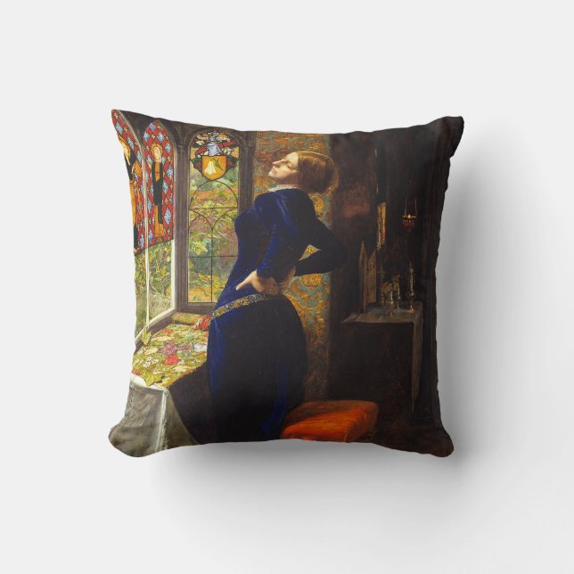 Mariana, c. 1851 by Sir John Everett Millais Throw Pillow (Front)
