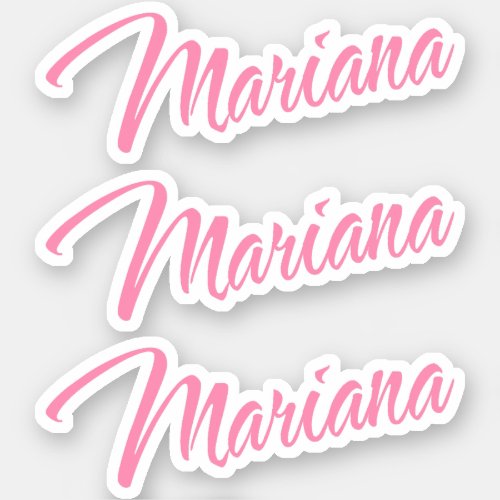 Mariana Decorative Name in Pink x3 Sticker