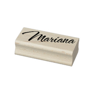 Mariana name cursive decorative script font rubber stamp