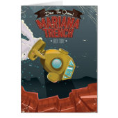 Marianas Trench vintage cartoon travel poster. (Front)