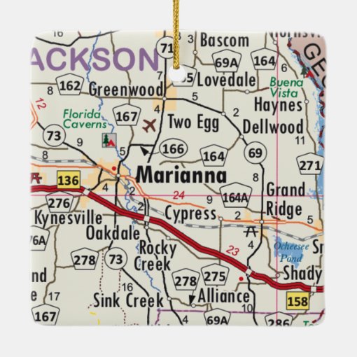 Marianna Florida Map Ceramic Ornament Zazzle