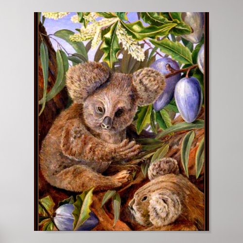 Marianne North _ Australian Bears and Pears  Poster