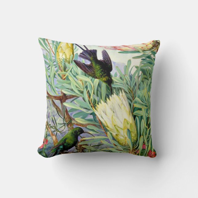 Marianne North - Honeyflowers and Honeysuckers, Throw Pillow (Front)
