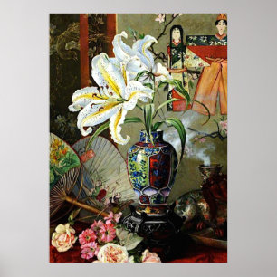 Marianne North - vintage fine art painting, Japan Poster