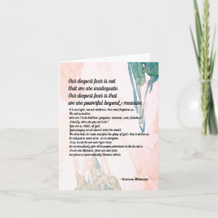 Marianne Williamson Deepest Fear Quote Blank Card