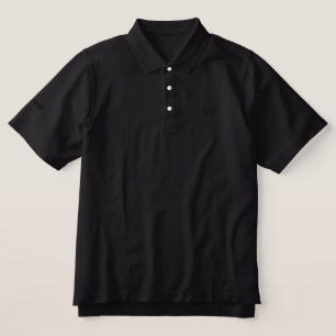 MariaVerse Embroidered Black Polo T- Shirt