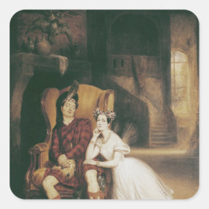 Marie and Paul Taglioni the ballet 'La Sylphide' Square Sticker