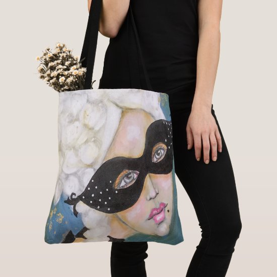 Marie Antionette Queen French Mask Night Sky Fun Tote Bag