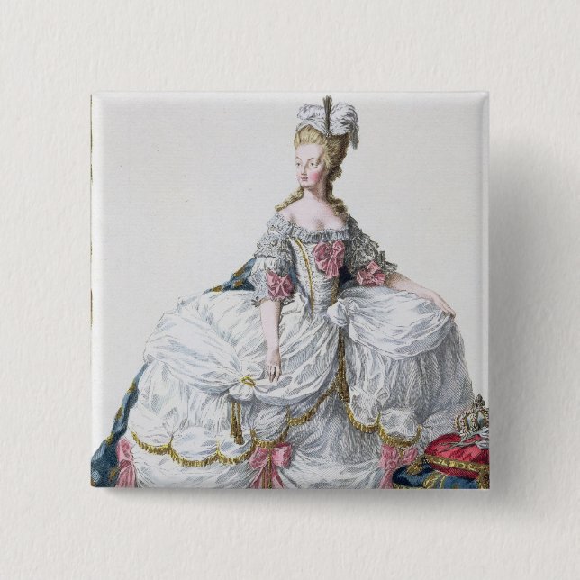 Marie Antoinette (1752-93) from 'Receuil des Estam Button (Front)