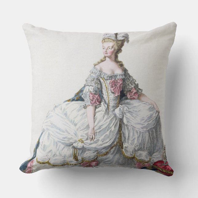 Marie Antoinette (1752-93) from 'Receuil des Estam Throw Pillow (Front)