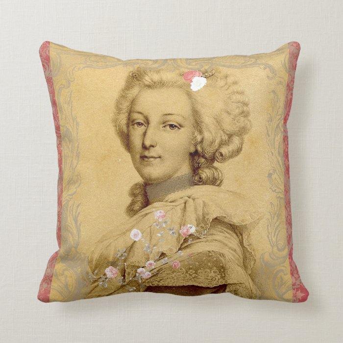 Marie Antoinette Altered Art Illustration Pillows