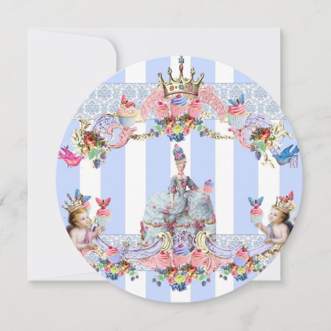 Marie Antoinette and Baby Angels Thank You Card (Front)