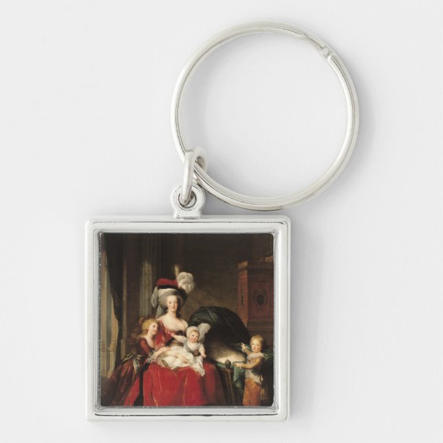 Marie-Antoinette  and her Children, 1787 Keychain (Front)