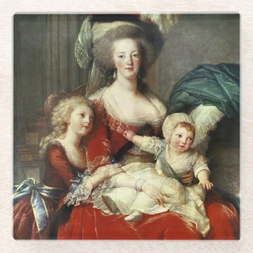 Marie_Antoinette  and her Four Children 1787 Glass Coaster