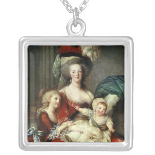 Marie-Antoinette and her Four Children, 1787 Silver Plated Necklace